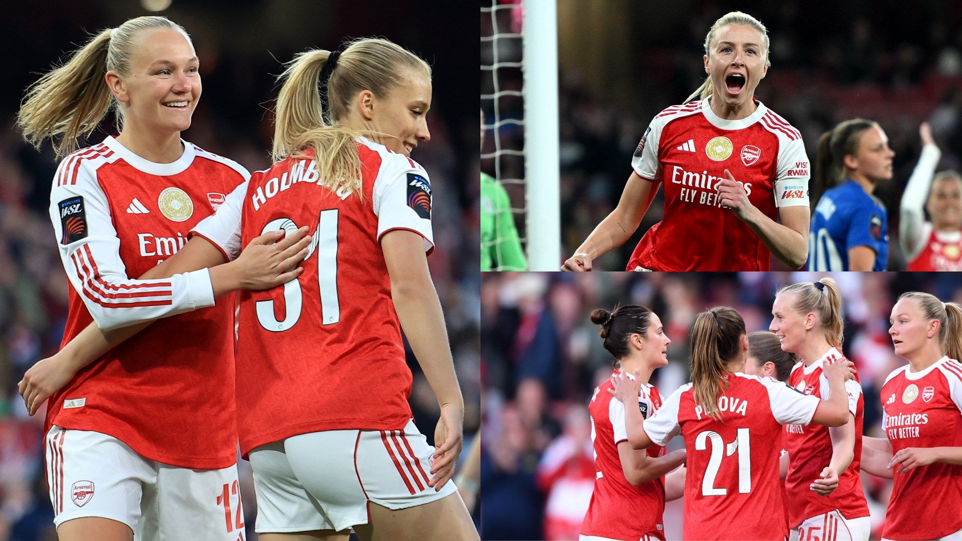 Arsenal women’s player ratings vs Leicester City: Gunners score SEVEN! Frida Maanum & Smilla Holmberg star as Renee Slegers’ rotated XI keep WSL title hopes alive by thrashing Foxes