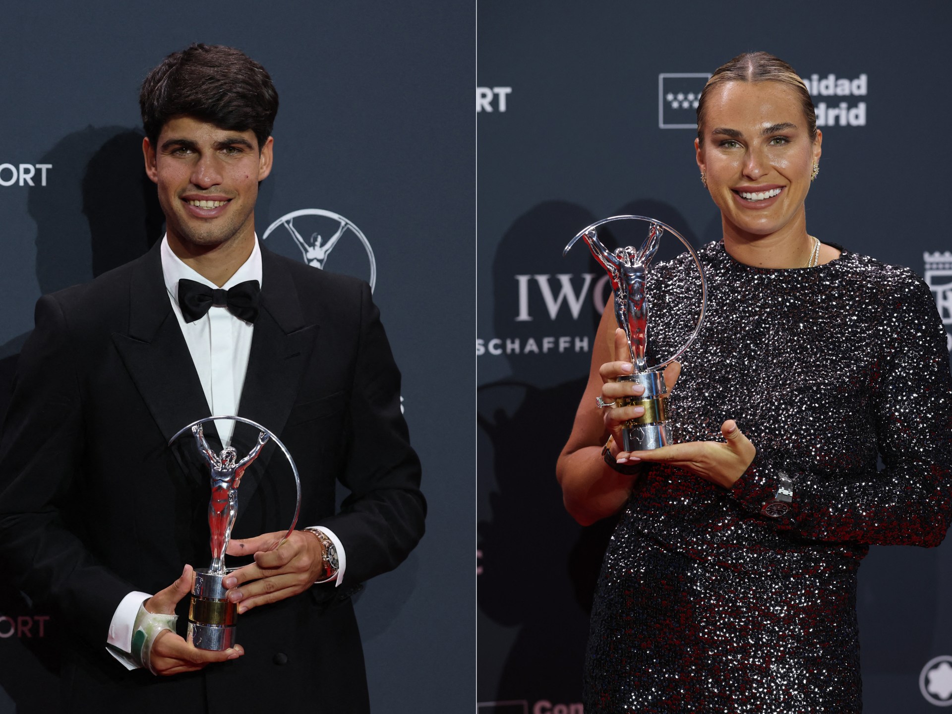 Tennis duo Sabalenka and Alcaraz sweep top Laureus sports honours | Tennis News