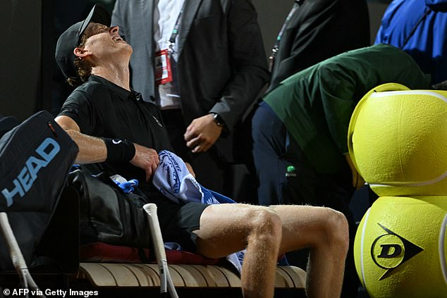Jannik Sinner has fans fearing for his health after VOMITING on court at the Italian Open – before Daniil Medvedev accuses tennis ace of getting ‘special treatment’ as match is suspended